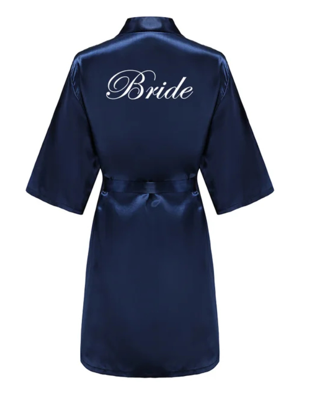 Satin- Seide Roben Hochzeit Bademantel Braut Brautjungfer murmeln Trauzeugin Kleid Frauen Kleidung Nachtwäsche: L / dunkel Grau