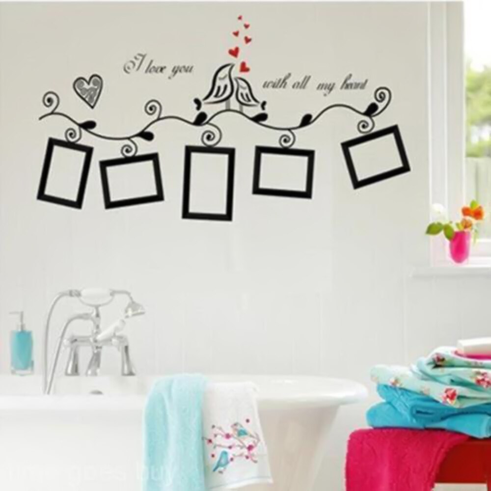 Birds Family Tree black Wall Decals Home Decor Living Room Photo Frame Wall Stickers DIY Nural Art Pvc Wallpaper