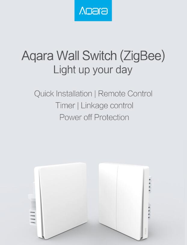 Aqara – interrupteur mural sans fil Zigbee, contrôle de la lumière, simple feu, neutre, avec application pour maison intelligente ou télécommande Homekit