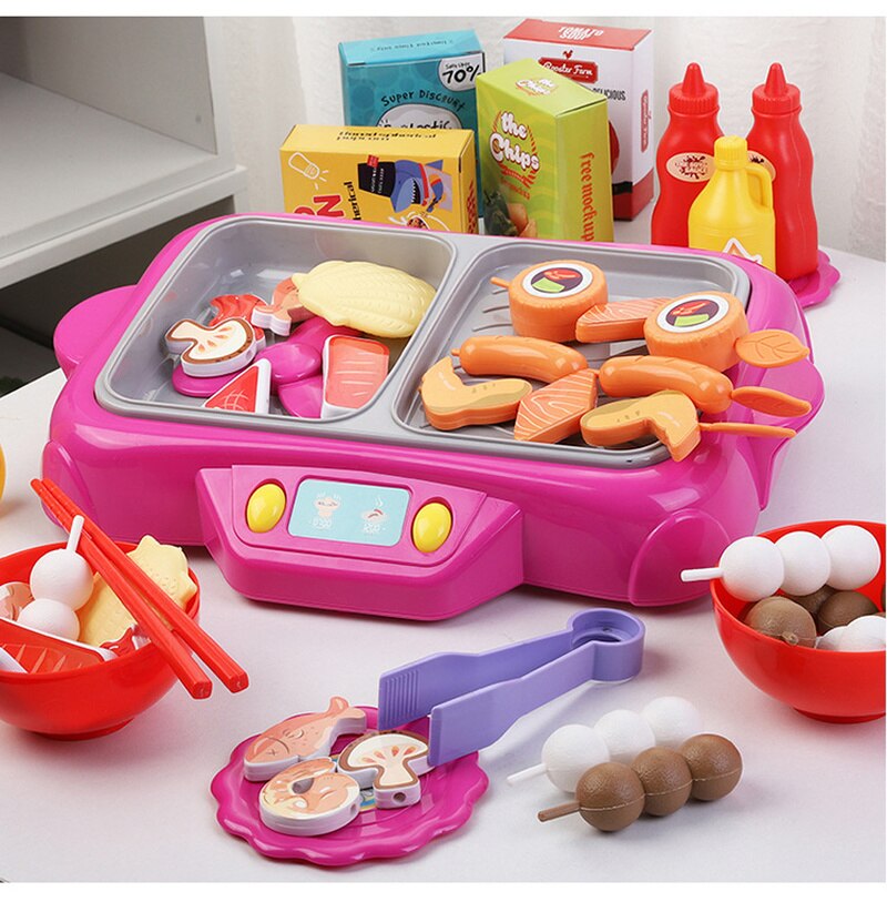 Kinderen Pot Barbecue Speelgoed Kleine Huishoudelijke Apparaten Speelgoed Simulatie Spray Mini Keuken Speelhuis Educatief Speelgoed