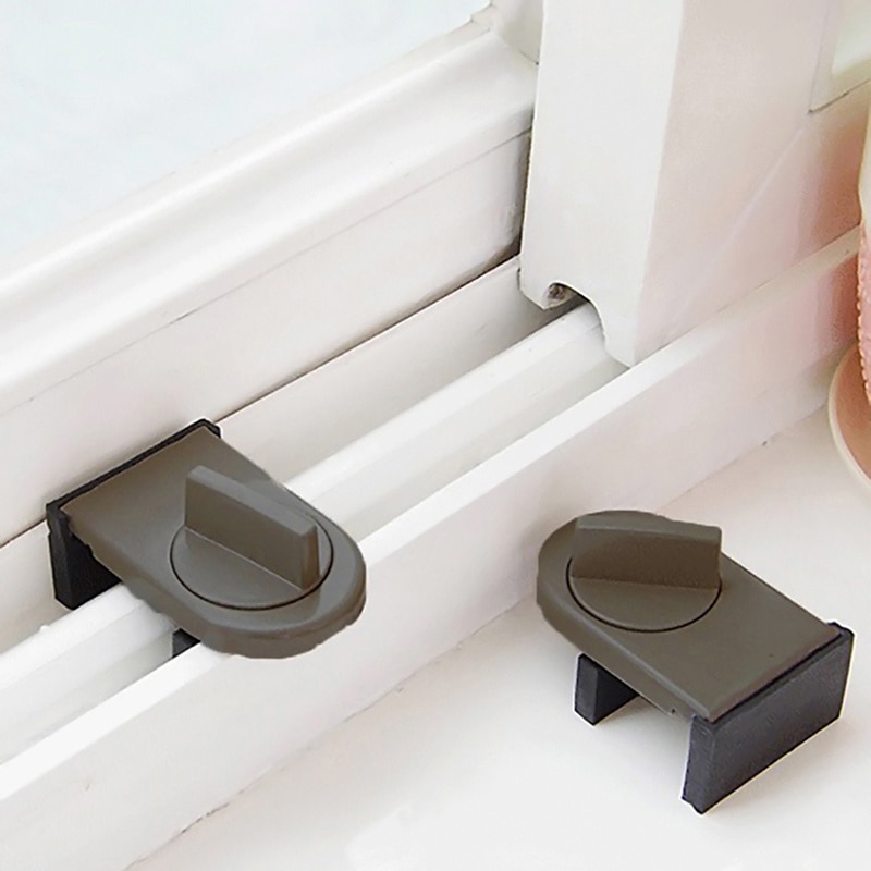Sliding Door Baby Kids Child Safety Lock Window Sliding Sash Slot Stopper Cabinet Locks Doors Frame Security Anti-theft Lock