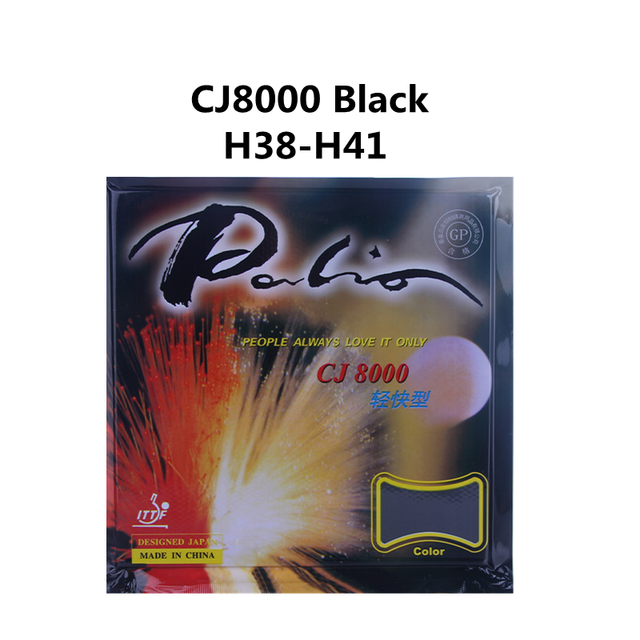 Palio CJ8000 PRO Light &amp; Fast Type Pips-In Table Tennis (PingPong) Rubber With Sponge: H38-H41 Black