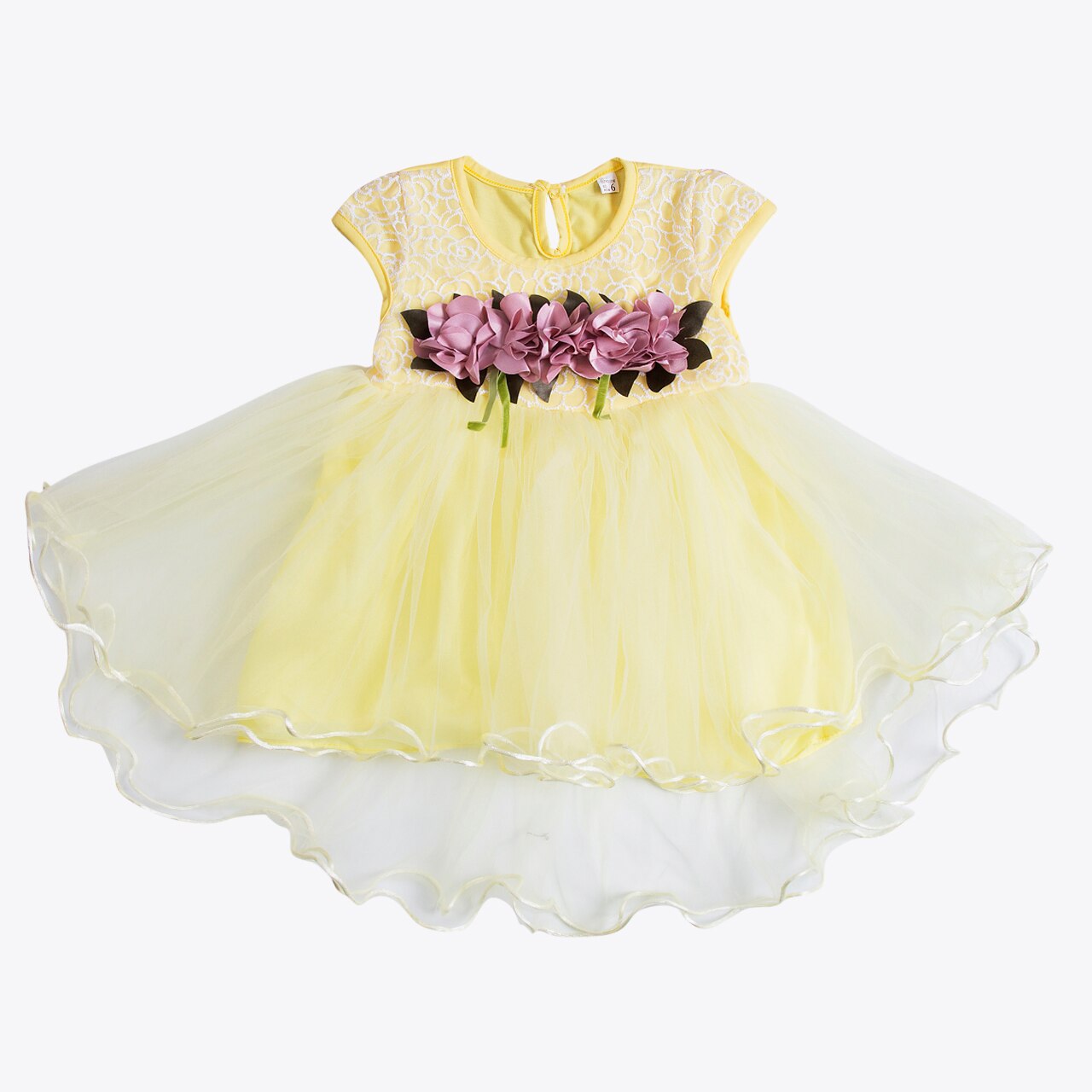 Peuter Baby Kid Baby Meisje Zomer Bloemen Jurk Prinses Partij Jurken: YELLOW / 12m