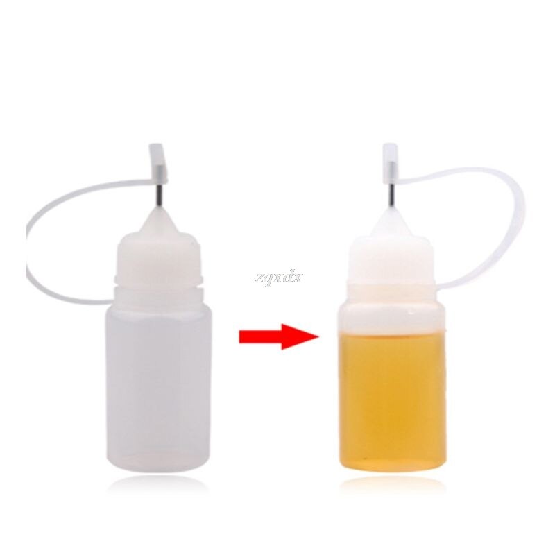 5 X50 ml Empty Plastic Squeeze Liquid Dropper Bottle With Metal Needle