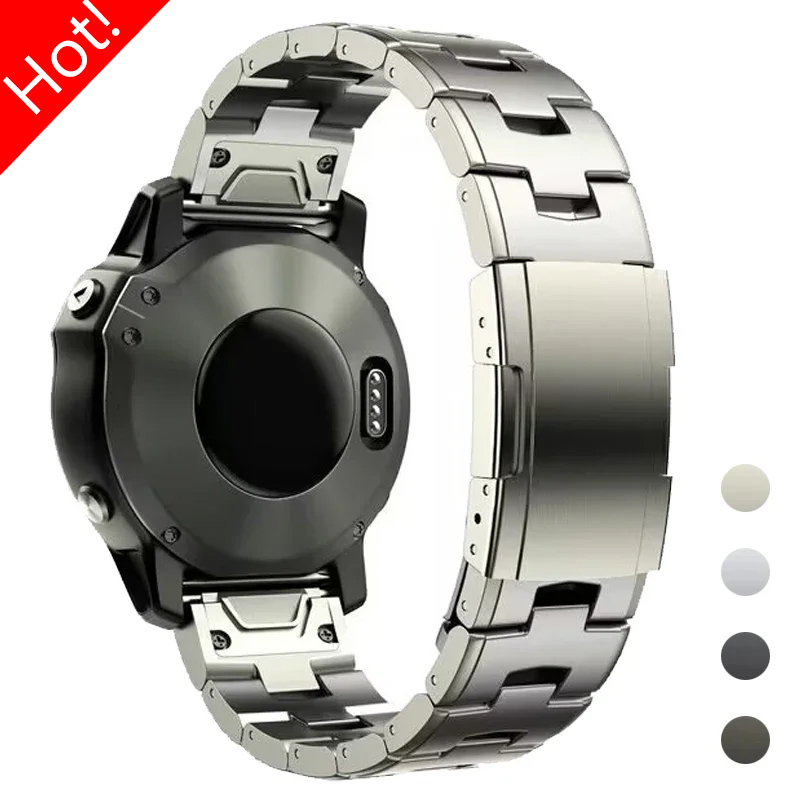 Cinturino in titanio da 22mm 26mm per cinturino per orologio Garmin Fenix 7X 7/6 6x pro 5x più bracciale in metallo in lega di titanio a sgancio rapido per Gamin