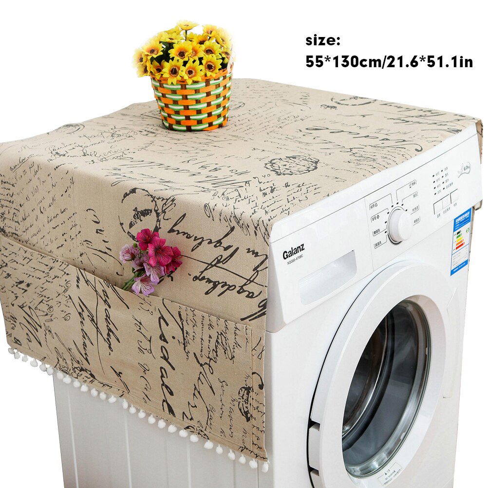 Cubierta geométrica para nevera de 55x130cm, cubierta de tela para el hogar a prueba de polvo con bolsillo, cubierta para lavadora, toalla