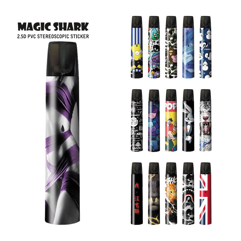 Magic Shark Miltary Panda UK Flag Tiger Lip Lion Ultra Thin PVC 2.5D Vape Sticker for Relx Film Case for Relx