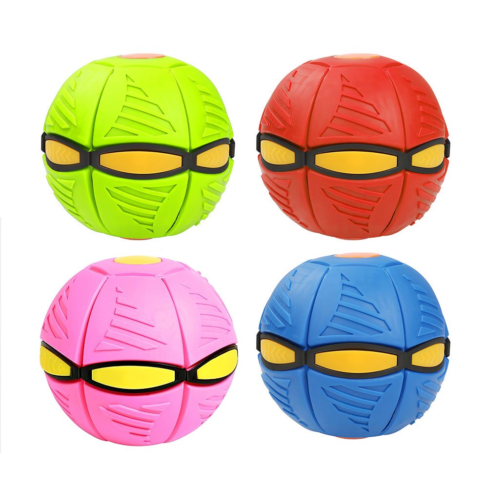 Outdoor Flying UFO Flat Throw Disc Ball With LED Light MusicToy Kid Garden Basketball Game Magic UFO Deformed Flat Ball 23cm