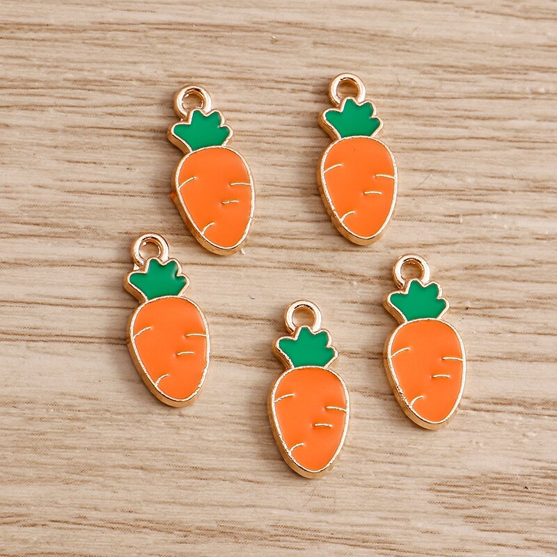 10 pçs/lote Esmalte Encantos para Brincos Pingentes Colares Fruta Morango Abacaxi Banana Laranja Encantos Artesanais Fazer Jóias