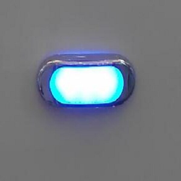 3" 24V LED Oblong Stainless Courtesy Light Accent Yacht Marine Boat Blue
