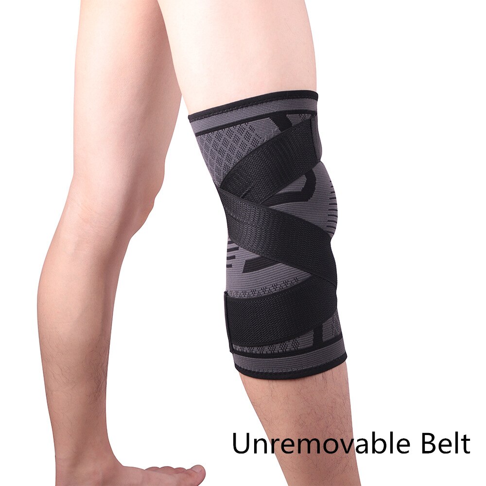 1PCS Knie Pad Unterstützung Professionelle Schutz Sport Knie Pad Atmungsaktiv Bandage Knie Brace Basketball Tennis Radfahren: Black-Unremovable / XL