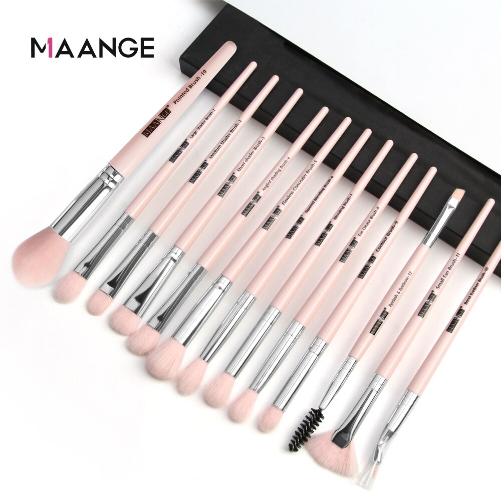 Maange 13 pçs pincéis de maquiagem conjunto profissional sombra fundação blush pó eyeliner eyelash lábio compõem escova cosméticos ferramenta