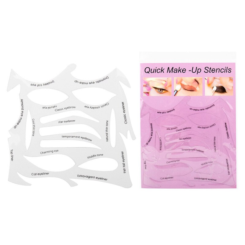 Eyeliner Stencils Gevleugelde Eyeliner Pro Wenkbrauwen Template Card Stencil Modellen Template Shaping Eye Shadow Makeup Tools: Default Title