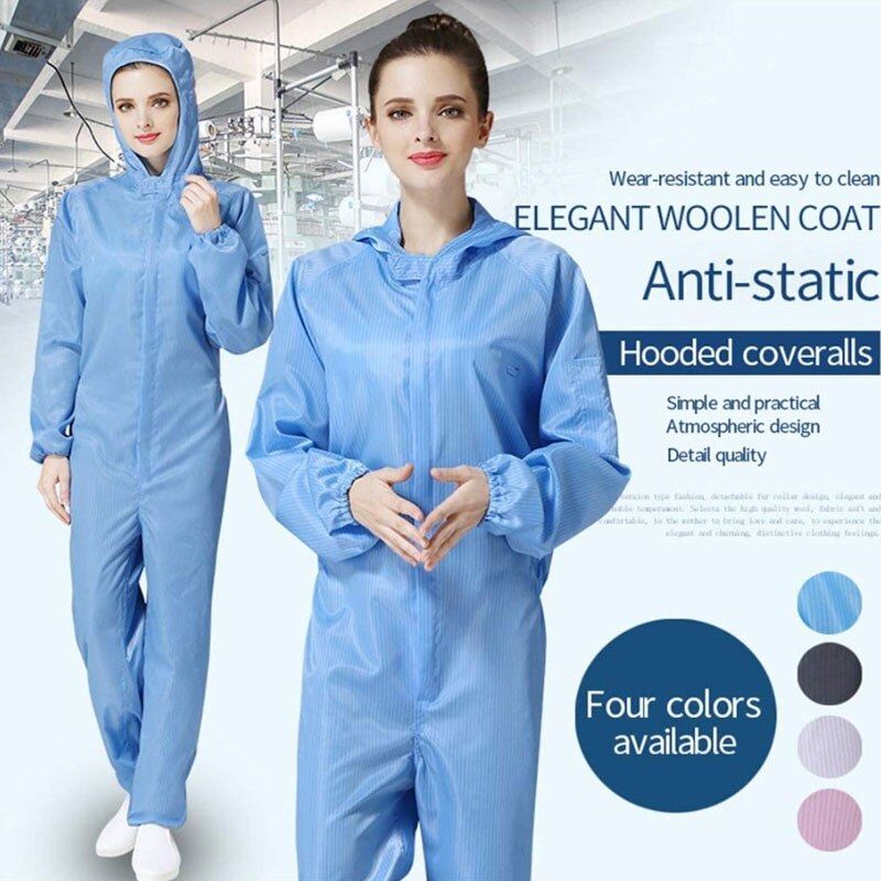 Herbruikbare Overall Voor Vrouwen Meisjes Beschermende Kleding Met Kap Isolatie Pak Met Rits Anti-Statische Lab Overall Werkkleding