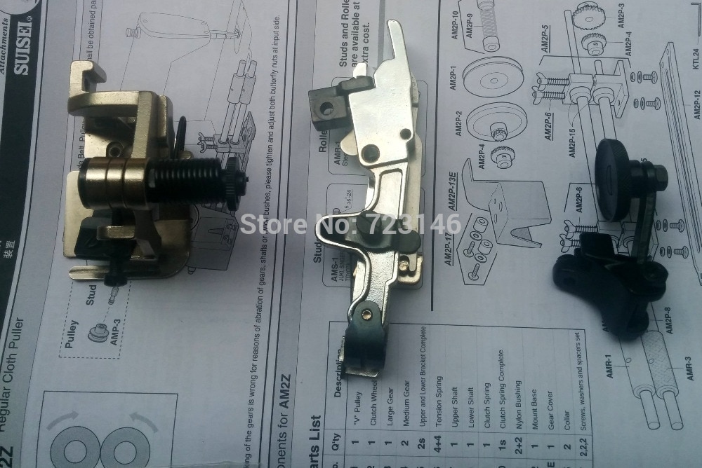 Speciale Aanbieding Presser Voet Voeten Industrie Naaimachine Part Accessoires Ruffler + Side Cutter + Roller Voet Voeten