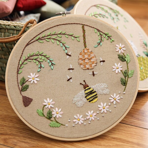 Avec cadre bricolage rubans broderie pour débutant kits de couture point de croix dessin animé animaux art mural décoration chambre bébé: A 25 x 25cm