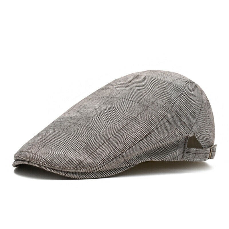Herr sommar gatsby hatt golf kör solkeps platt basker cabbie chaufför tidningspojke rutig casual rutor ett stycke