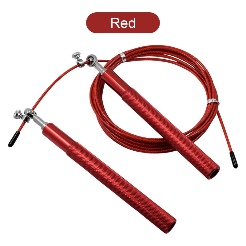 3m Speed Jump Rope Steel Wire Adjustable Skipping Rope Home Fitness Boxing Sports Training Equipment: red