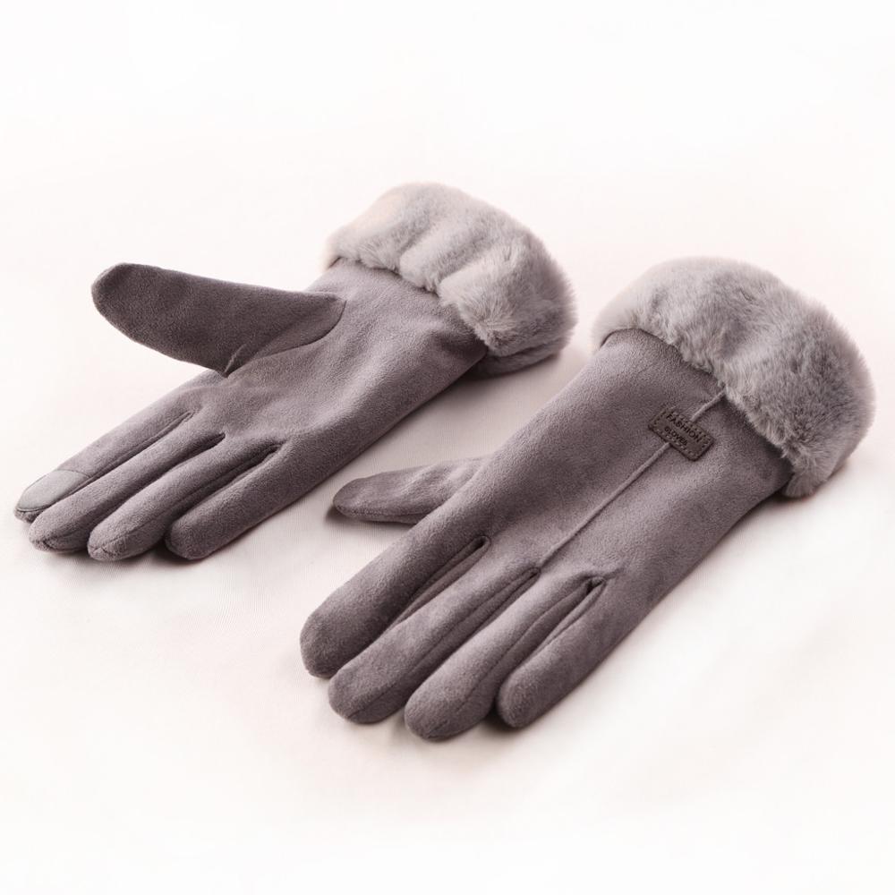 Winter Suède Handschoenen Voor Vrouwen Screen Touch Volledige Vinger Handschoenen Dikke Winter Warm Ski Anti Wind Handschoenen #20