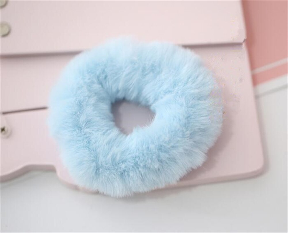 1 Uds., lindas bolas de pompón de pelo Harajuku, bandas de goma elástica para el pelo, accesorio Lolita B1302: blue