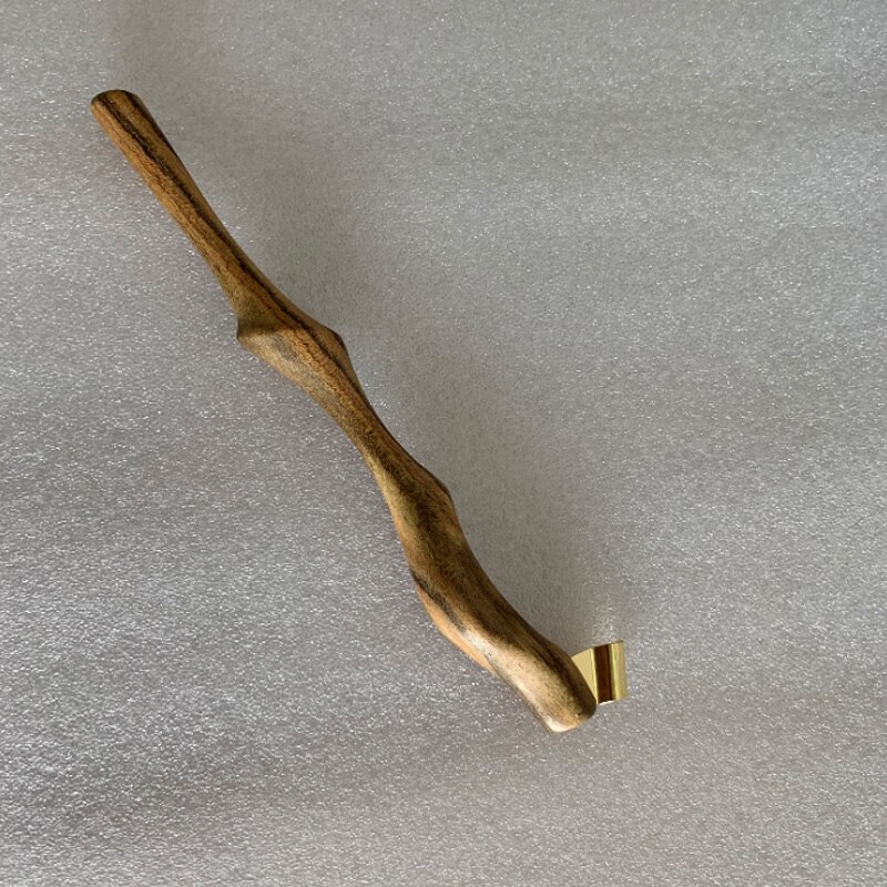 Porte-stylo à plume Oblique en bois de rose, fait à la main, exotique, Antique, en cuivre, calligraphie anglaise