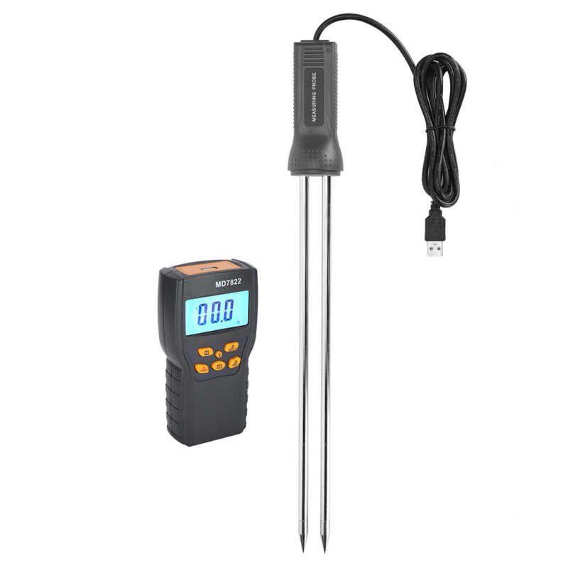 13.9x7x3.2cm Moisture Meter With Long Probe Digital Grain Wheat Rice Corn Moisture Measurement Tool