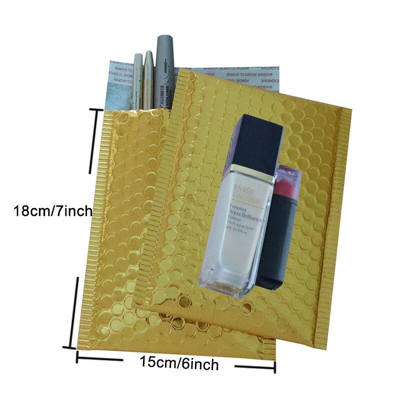 10PCS Metallic Bubble Mailer Envelopes Padded Mailing Bag Self Sealing Foam Foil Courier Bag Waterproof Bubble Bags