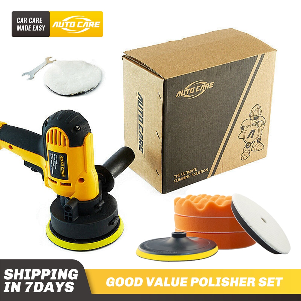 600W Rotary Car Polisher Kit 220V 110V 7Inch Polishing Machine Adjustable Speed Sanding M14 Waxing Tools Machine with Sponge Pad