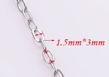 Wholessale 5 Meters/partij Rvs Tiny Vorm O Lange Cross Chain Kettingen Voor Diy Hanger Ketting Armband Enkel Sieraden: width 1.5mm