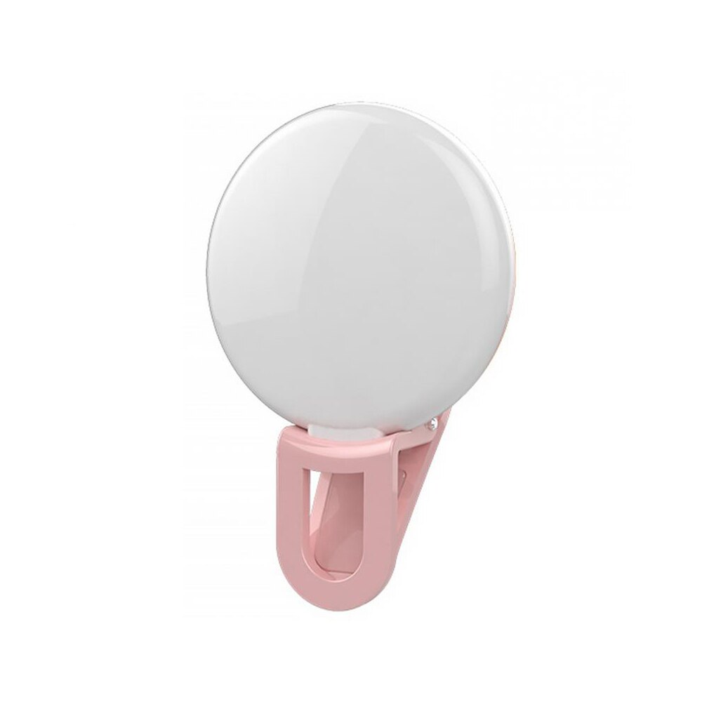 Selfie Flash Led Clip-On Mobiele Telefoon Selfie Light Night Enhancing Vullen Licht Vrouwelijke Schoonheid Zelfontspanner Lamp: Roze