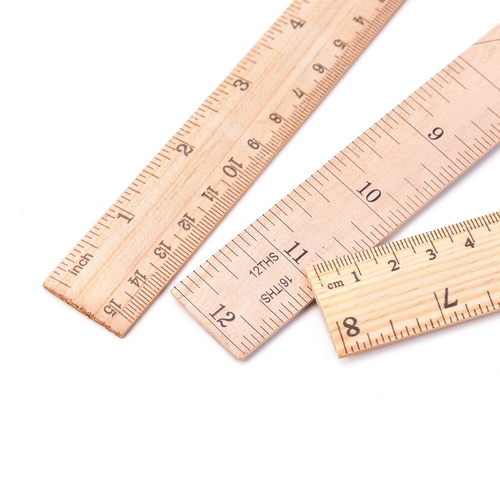 1 stücke 15cm 20cm 30cm Holz Lineal Lernen Büro Schreibwaren Lineal metrisch Regel Präzision Doppelseitige Sauerei werkzeug