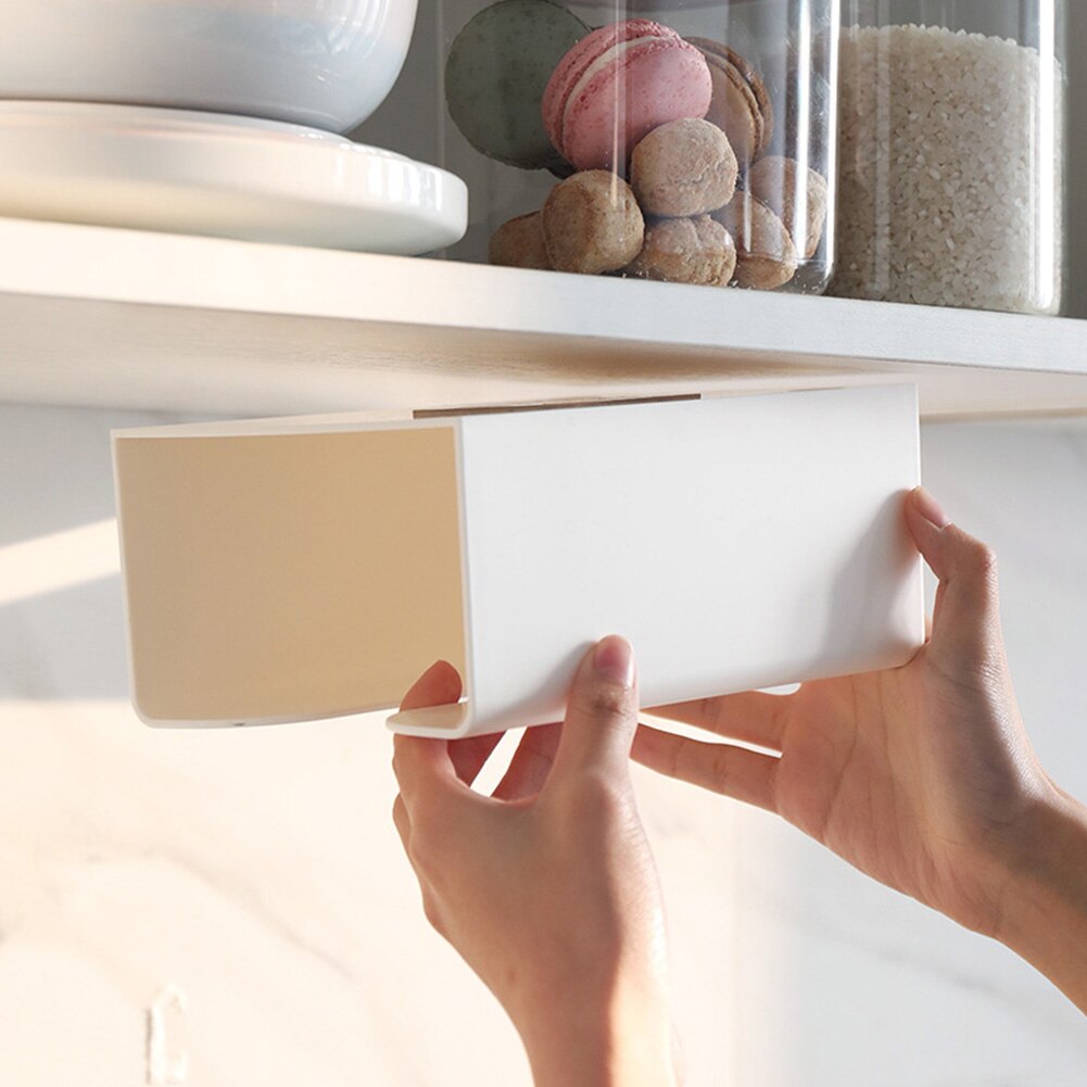 Wall Hanging Tissue Box Under Cabinet Paper Holder Kitchen Napkin Storage Rack Punch-Free Tissue Racks Toilet Paper Dispenser