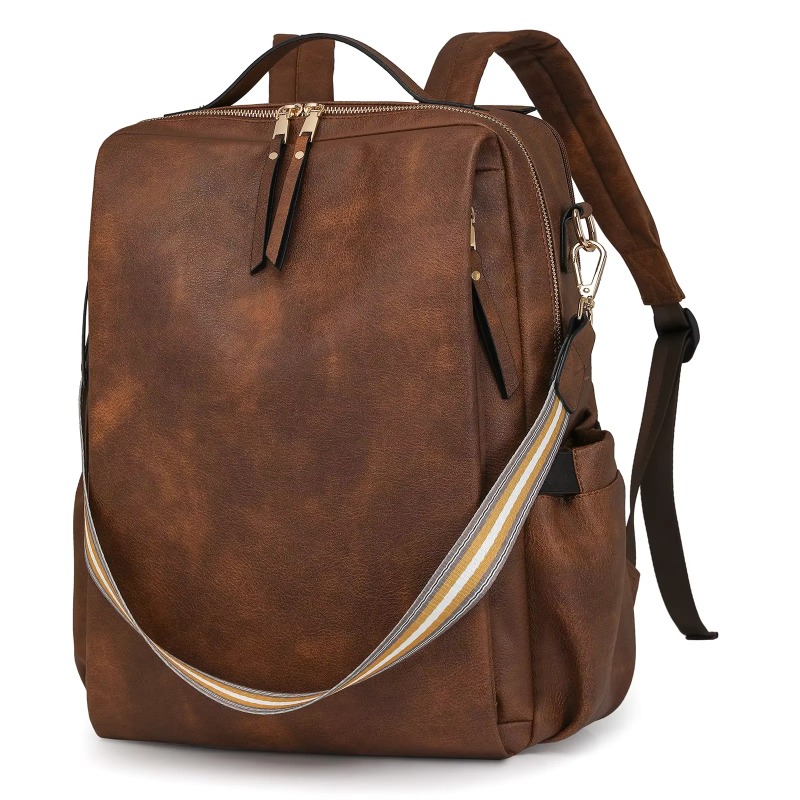 Rucksack-Geldbörse für Damen, wasserdichter PU-Leder-Rucksack, Diebstahlschutz, leicht, modisch, Mehrzweck-Reise-Umhängetasche, Handtasche