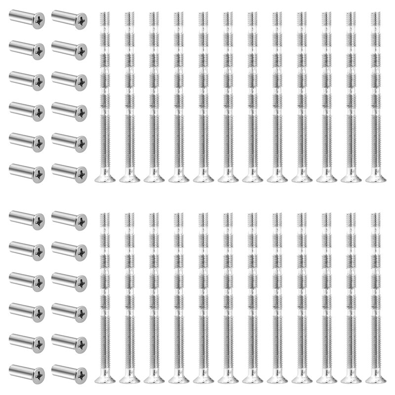 M3 M4 Door Handle Screws Nickel Plated Connecting Fixing Sleeve Bolts Male to Female Screws for Escutcheons Door Handle Knobs