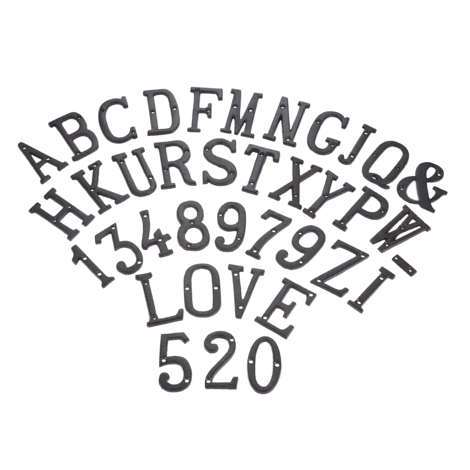 Metall Buchstaben Zahlen Zeichen w/schraube 7,5-8cm Schwere Textur Gusseisen Türschild Wand Ornament DIY Home/Hotel/Bar Outdoor Adresse