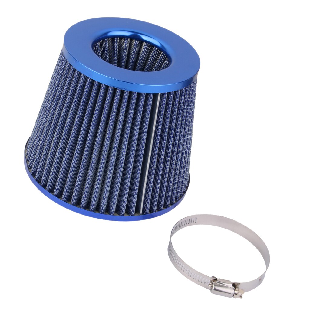 76mm Prestaties Hoge Stroom Koude Lucht Intake Cone Vervanging Droog Filter-Blauw