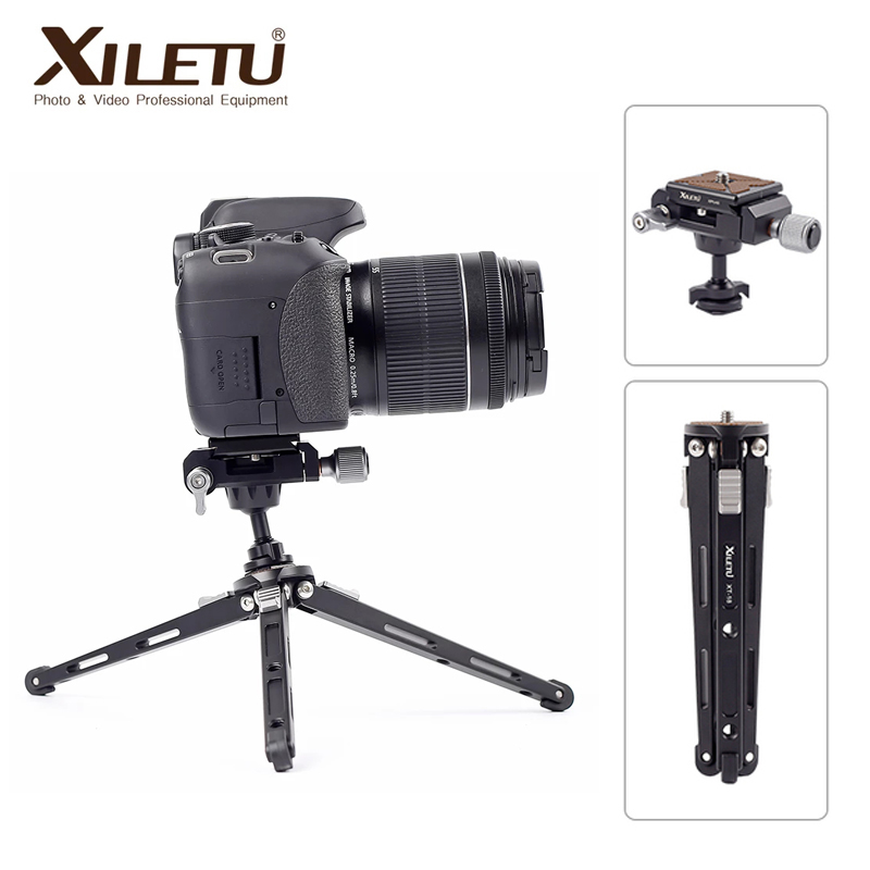 XILETU BS-2 Metal Cold Shoe Clip Ball Head Lightweight Mini Tripod 360 Degree Panoramic Heads Stand for DSLR Micro-Single Camera