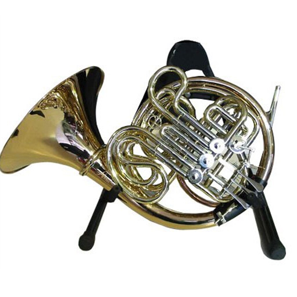 Folding French Horn Stand for Musical Instrument Placing Black