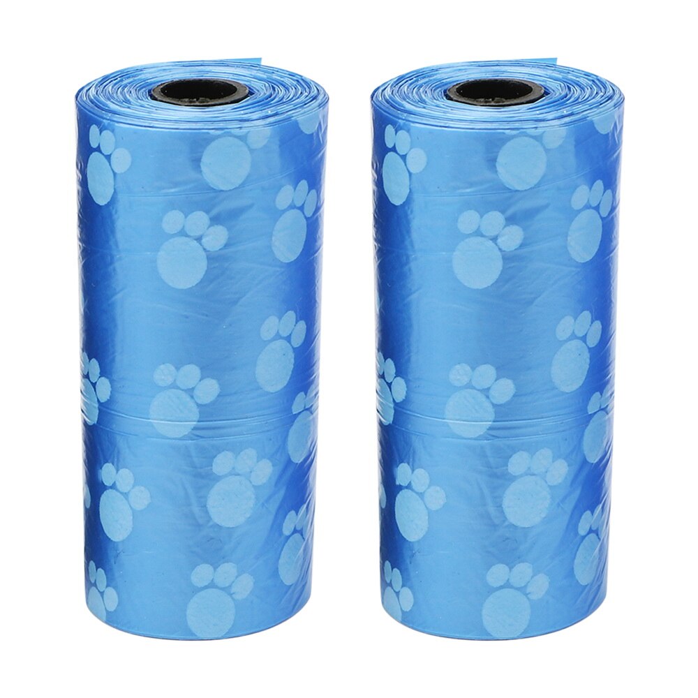 2 Rolls 30 Pcs Cat Dog Poop Bags Home Clean Refill Garbage Bag Degradable Outdoor Pet Waste Clean Poop Bags Printing Pet Supply: Blue