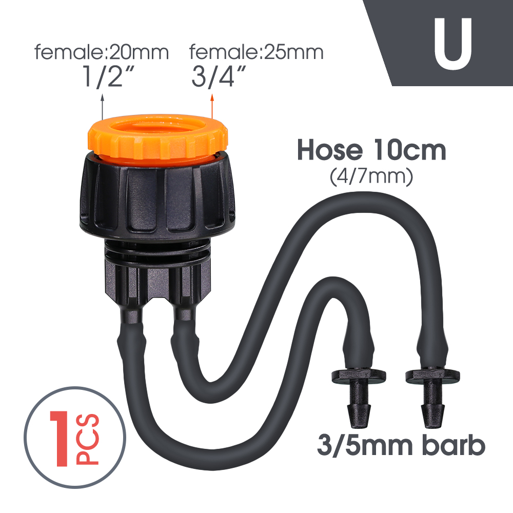 MUCIAKIE 10–100 m Gewächshaus-Tropfbewässerungsset 4-Wege-3/5-mm-Tropfpfeil 2-Wege-Absender-Bewässerungssystem für Topfgartenrasen 1 l/h: Schokolade