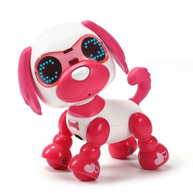 Smart Robot Pet Dog Talk Toy Interactive Smart Puppy Robot Dog Electronic LED Eye Sound Recording Singing Sleep Kids: B 10cm