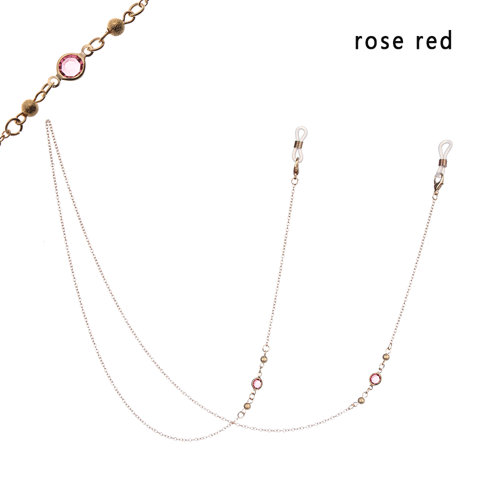Unisex briller solbriller briller hip-hop vintage kædeholder snor lanyard halskæde brille kæde holder: Stil 3- rosa rød
