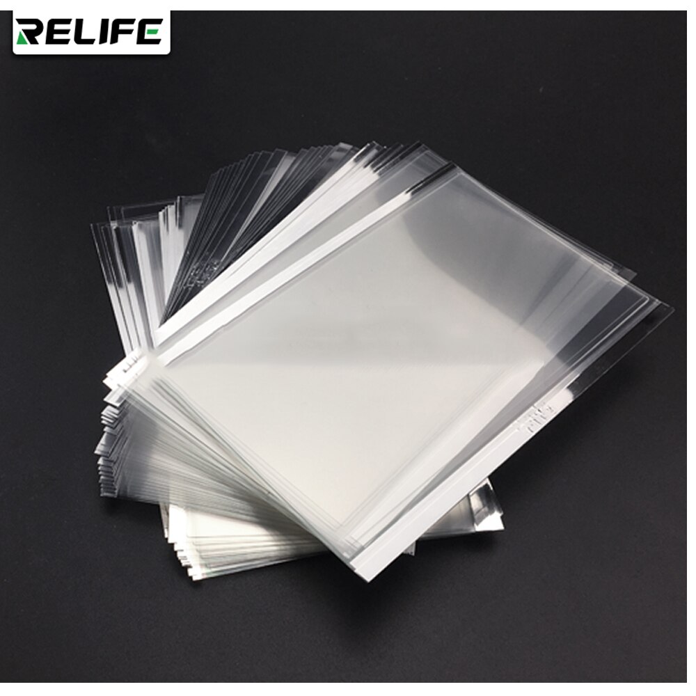 50pcs RELIFE OCA 200um/250um Universal Sizes Optical Clear Adhesive Glue Film 4.7 5 5.3 5.5 6 6.3 7 7.9 8 Inch