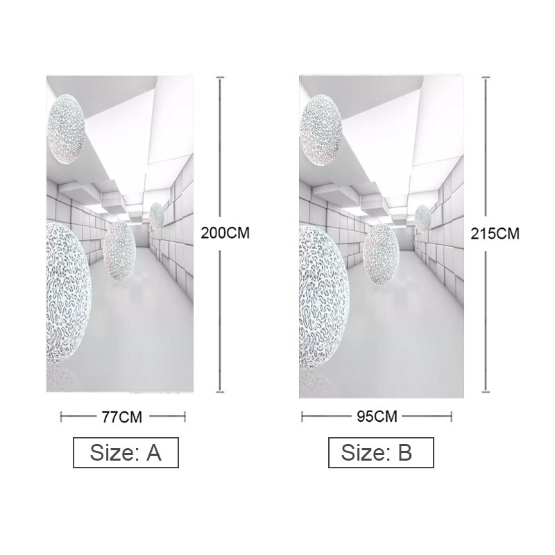 PVC Self-Adhesive Waterproof Door Sticker Modern 3D Stereo Space Wallpaper Living Room Bedroom Door Stickers Home Decor 3D Mural