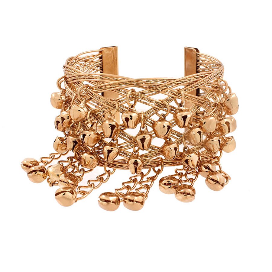 Bracciale Rigido Etnico - Diametro Interno Regolabile 7cm - Motivo Pianta - Placcato Oro/Argento/Bronzo