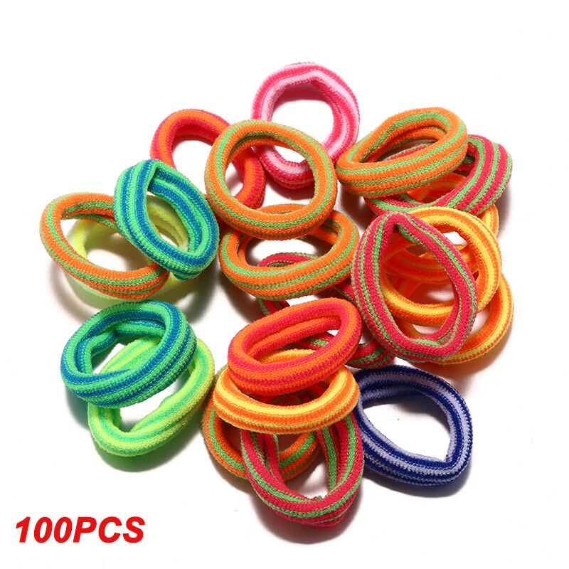 100 pcs/lot kids hair rope Hair Accessories Scrunchy Elastic Hair Bands Girls decorations Headbands Rubber Band