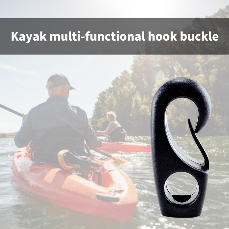 P88e 10 återanvändbara svarta plast bungee-krokar båtar chocklina krok snörspännare krok fast verktyg lätt att installera