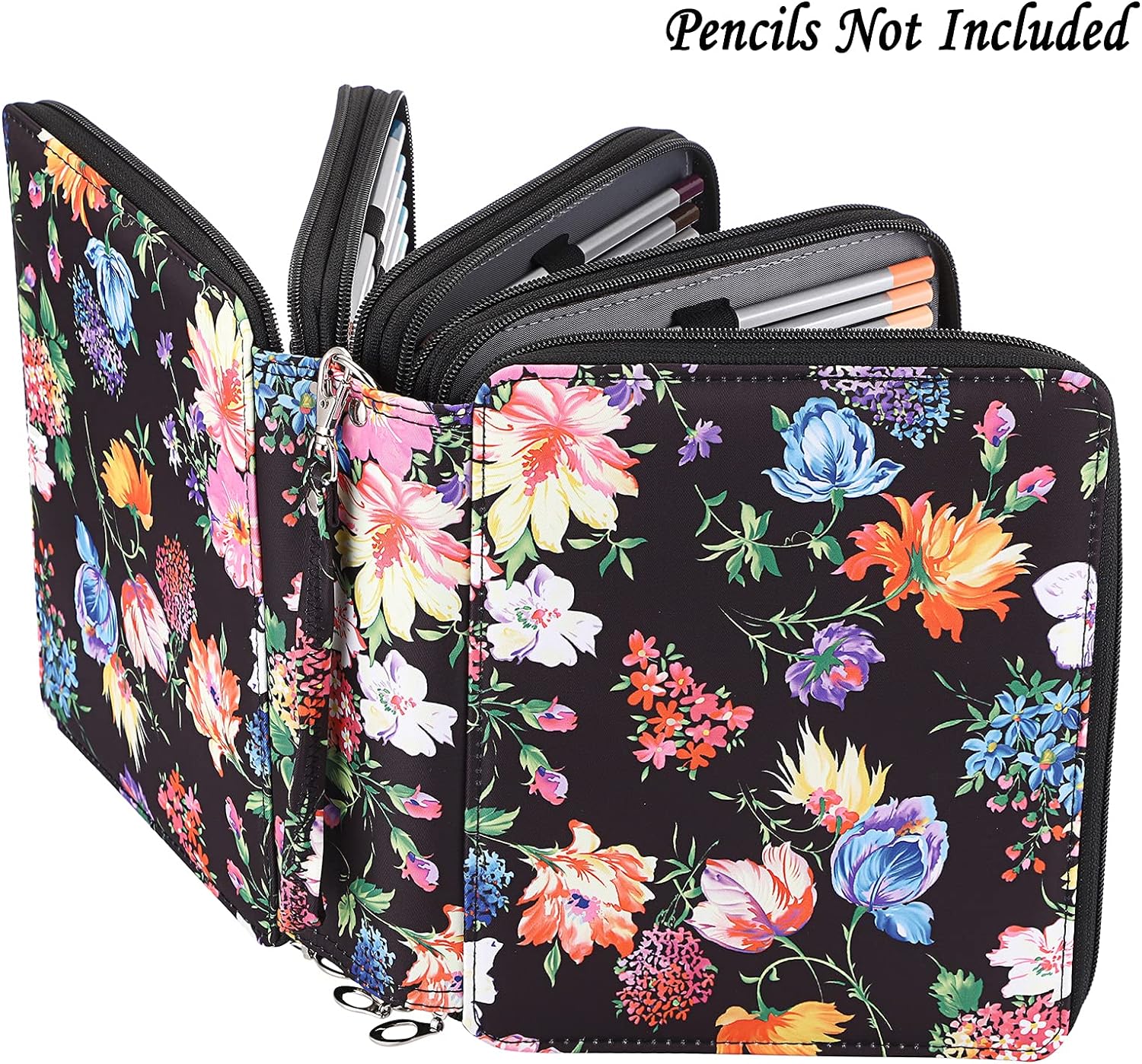 Colored Pencil Case- 160 Slots Pencil Holder Pen Bag Large Capacity Pencil Organizer with Handle Strap Handy Colored Pencil Box