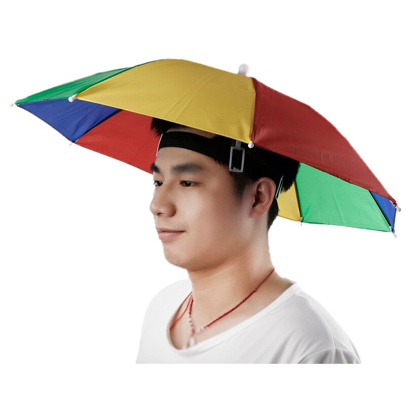 Kleurrijke/camouflage paraplu hoed pet vispet zonnescherm kamperen wandelen buiten parasol paraplu hoed pet buiten kamperen vissen
