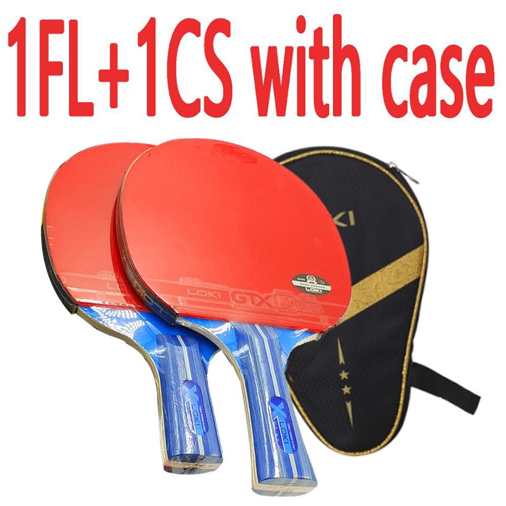 Loki  x2 bordtennisracket set 2 st nybörjare bordtennisfladdermus finnar i pingisracket av gummi med fodral: Flx 1 csx 1 1 fodral